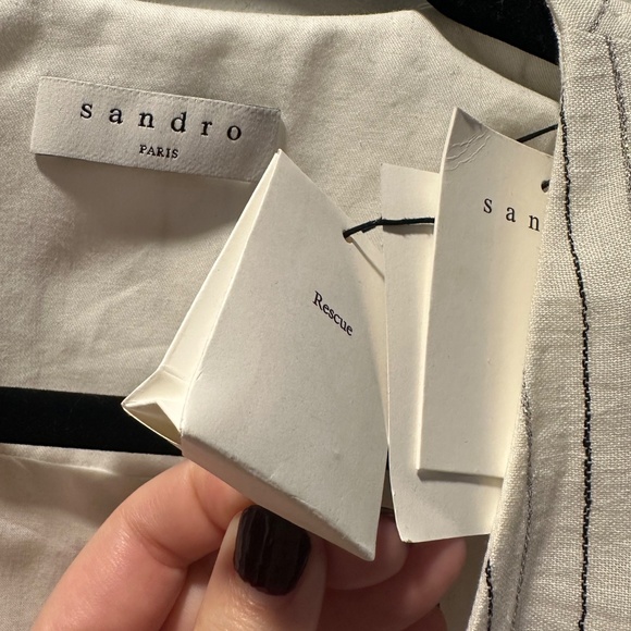 Sandro Paris Misia Belted Metallic Mini Shirtdress - Picture 7 of 7